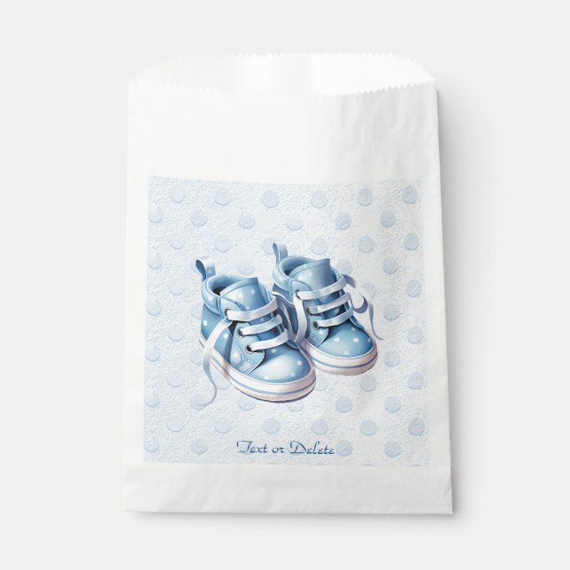 Blue Baby Shoes Favour Bag (Front)