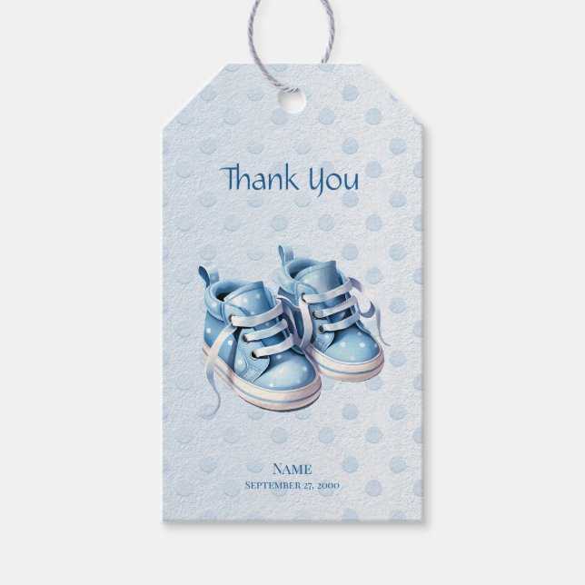 Blue Baby Shoes Gift Tag (Front)