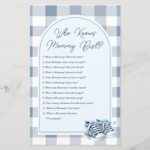 Blue Baby Shoes Gingham Who Knows Mummy Best Game