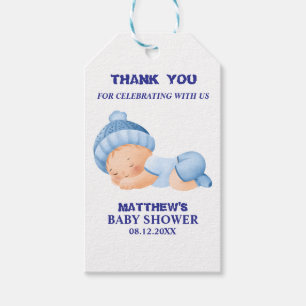 Blue Baby Shower, Baby Boy Shower Gift Tags