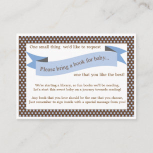Blue Baby Shower Book Insert Request Card