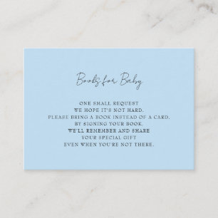 Blue Baby Shower Books for Baby Enclosure Card