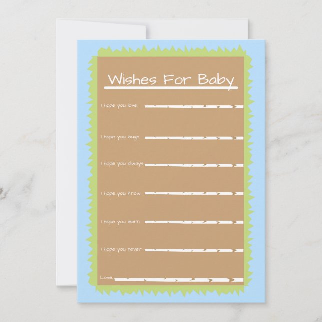 Blue Baby Shower Chic Nature Wishes for Baby Card (Front)
