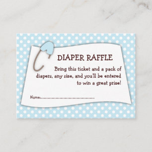 Blue Baby Shower Diaper Raffle Ticket Insert