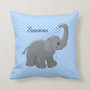blue baby shower elephant cushion