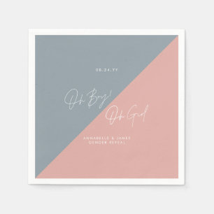 blue baby shower gender reveal napkin