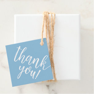 Blue Baby Shower Hand Lettered Thank You Script Favour Tags