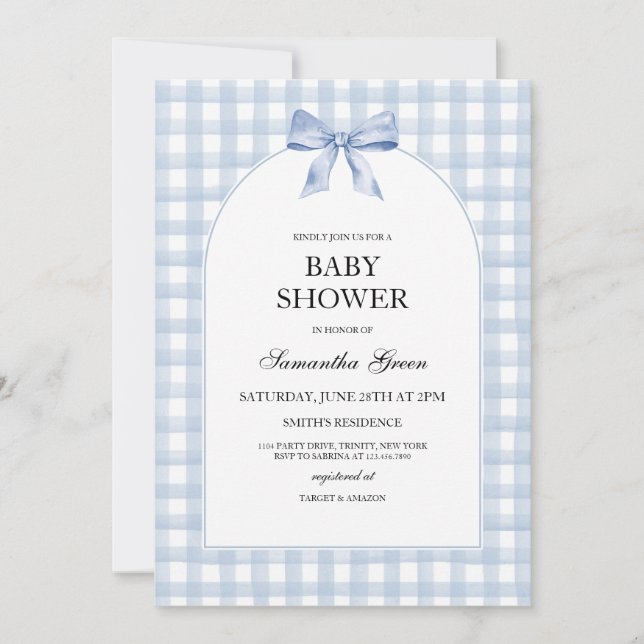 Blue Baby Shower Invitation (Front)