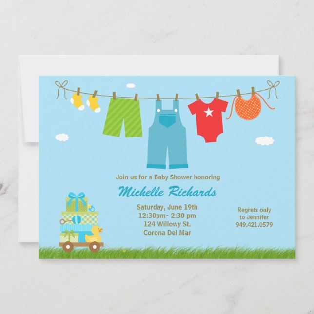 Blue Baby Shower Invitation (Front)