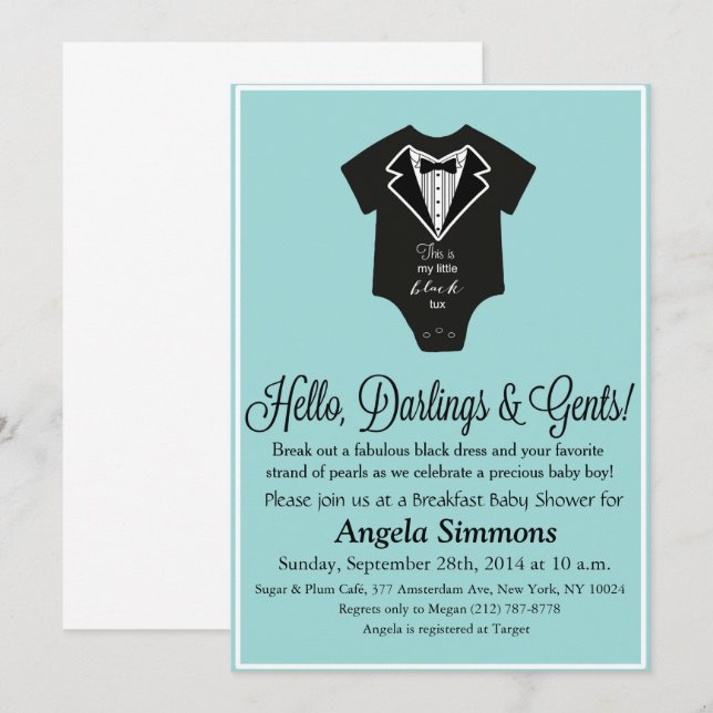 Blue Baby Shower Invitation (Front/Back)