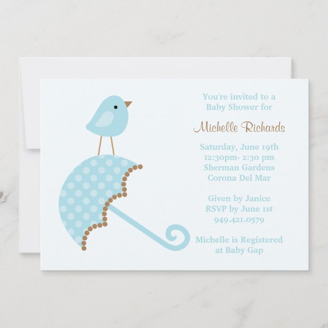Blue Baby Shower Invitation (Front)