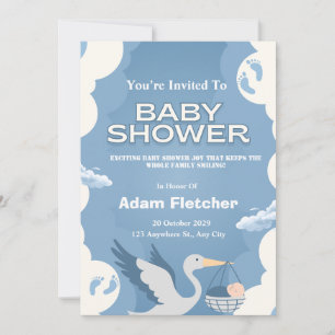 Blue Baby Shower Invitation for Boys