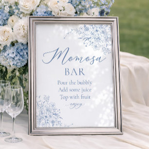 Blue Baby Shower Momosa Bar Poster