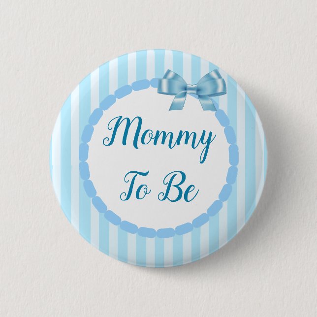Blue Baby Shower Mummy To Be 6 Cm Round Badge (Front)