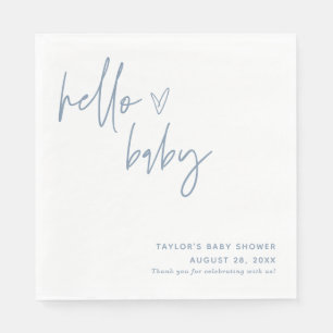 Blue Baby Shower Paper Napkin   Boho Boy Decor