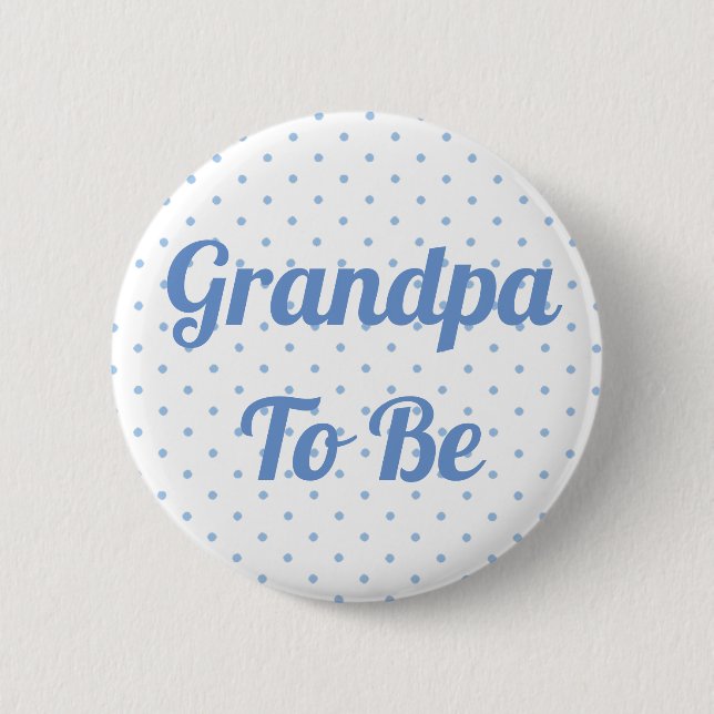 Blue Baby Shower Pin for the Grandpa to be (Front)