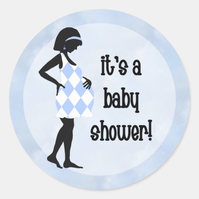 Blue Baby Shower Stickers (Front)