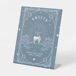 Blue Baby Shower Sweet Dessert Table Pedestal Sign