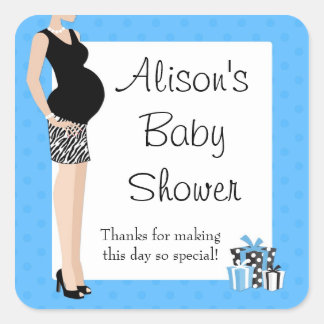 Blue Baby Shower Thank You Sticker