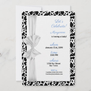 Blue Baby Shower Western Cowboy Theme Invitation