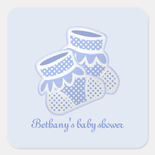 blue baby socks square sticker