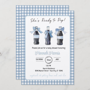 Blue Baby Soda Ready to POP Baby Shower Invitation