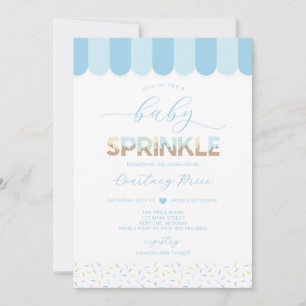 Blue Baby Sprinkle Baby Shower Invitation