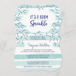 Blue Baby Sprinkle Invitations for a Baby Boy