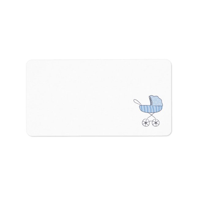 Blue Baby Stroller Blank Address Label (Front)
