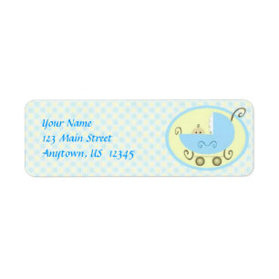 Blue Baby Stroller Label
