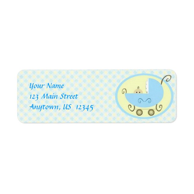 Blue Baby Stroller Label (Front)