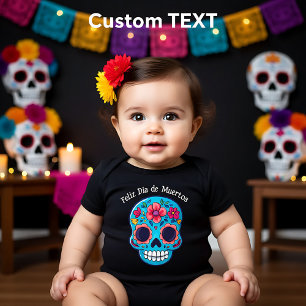 🌹Blue Baby Sugar Skull 🌹custom text Bodysuit