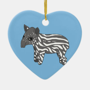 blue baby tapir ceramic tree decoration