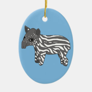 blue baby tapir ceramic tree decoration