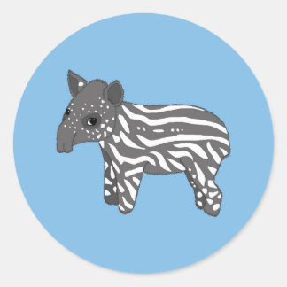blue baby tapir classic round sticker