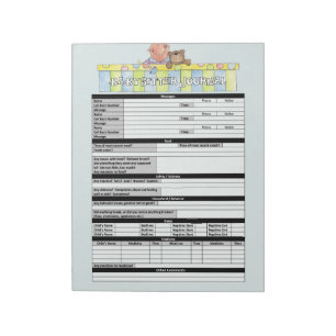 Blue Babysitters Journal Notepad