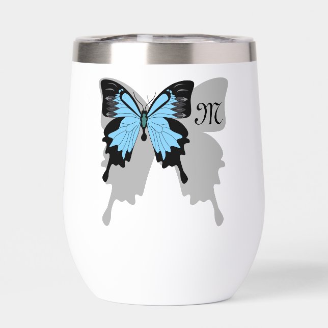 Blue Backed Butterfly Shadow Monogram (Back)