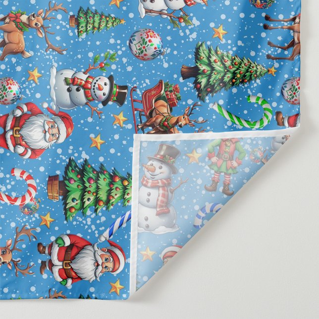 Blue Background Christmas Decorative Pattern Fabric (Creator Uploaded)
