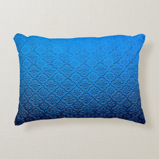 blue background decorative cushion (Front)