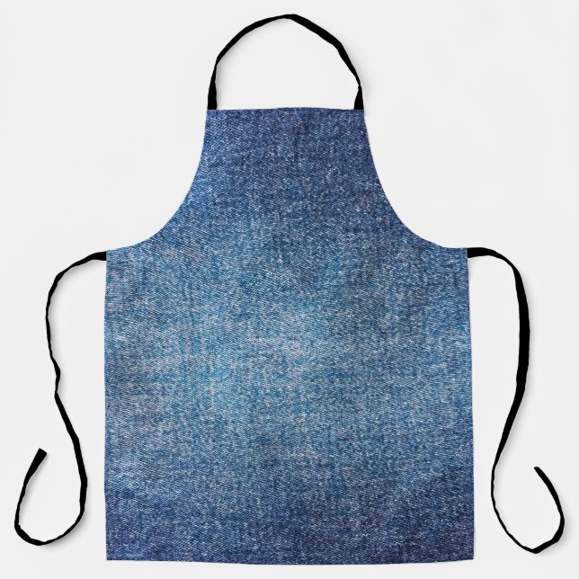 Blue background, denim jeans texture background. D Apron (Front)
