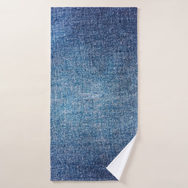 Blue background, denim jeans texture background. D Bath Towel (Bath Towel)