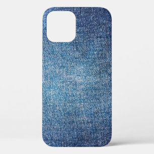 Blue background, denim jeans texture background. D iPhone 12 Case