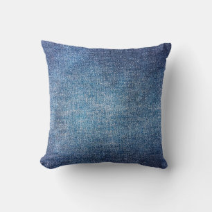 Blue background, denim jeans texture background. D Cushion