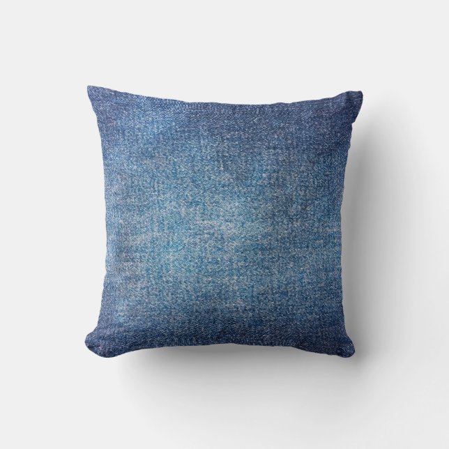 Blue background, denim jeans texture background. D Cushion (Front)