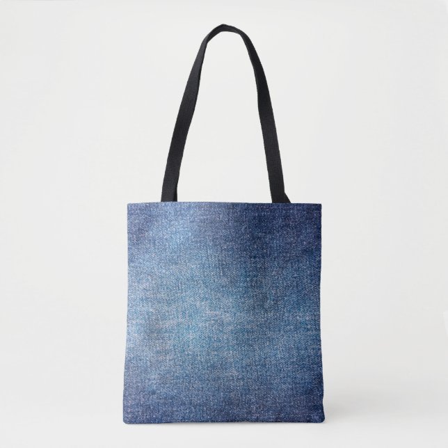 Blue background, denim jeans texture background. D Tote Bag (Front)