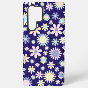 Blue Background Floral Pattern Samsung Galaxy Case