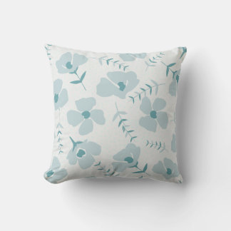 Blue Background Flower Square Pillow