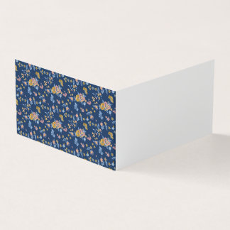 Blue Background Thread Effect Floral Pattern
