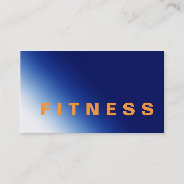 Blue Background Trainer Fitness Business Card (Front)