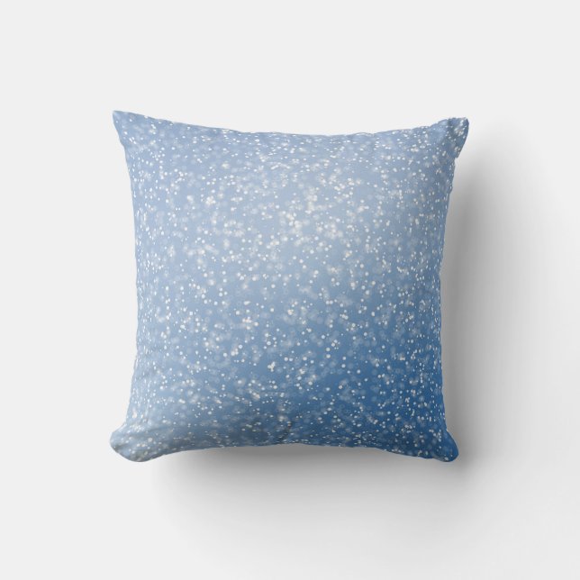 Blue Background White Sparks Cushion (Front)
